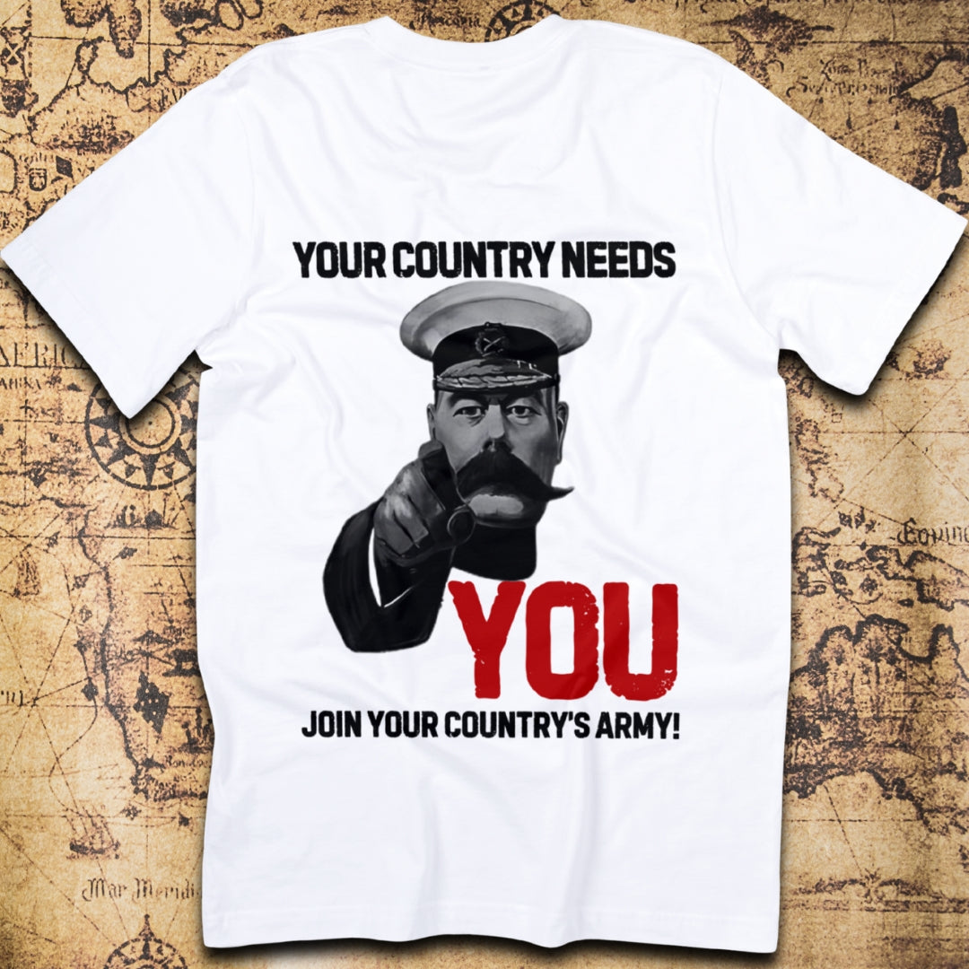 Your Country Needs YOU T Shirt Iconic British WWI Poster Tee your-country-needs-you-t-shirt-iconic-british-wwi-poster-tee