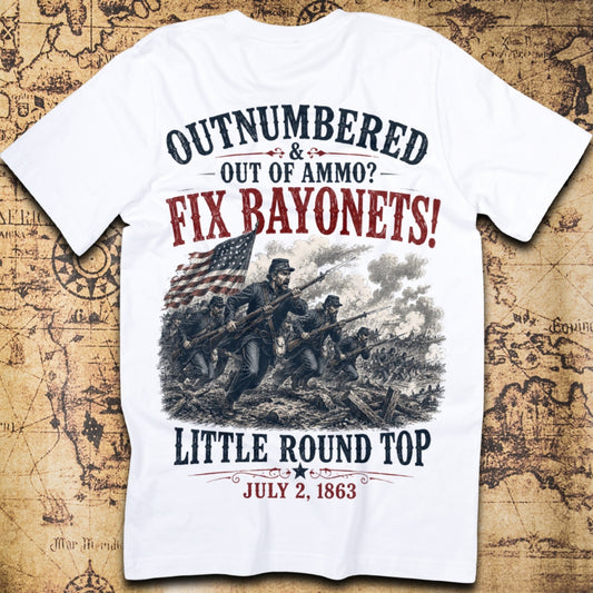Fix Bayonets! Joshua Chamberlain Little Round Top Civil War T-Shirt