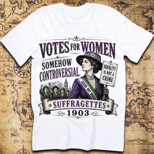 Votes For Women, Somehow Controversial - Suffragettes T-Shirt