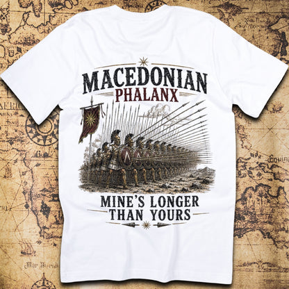 Macedonian Phalanx Mine's Longer Than Yours Ancient Greek T-Shirt