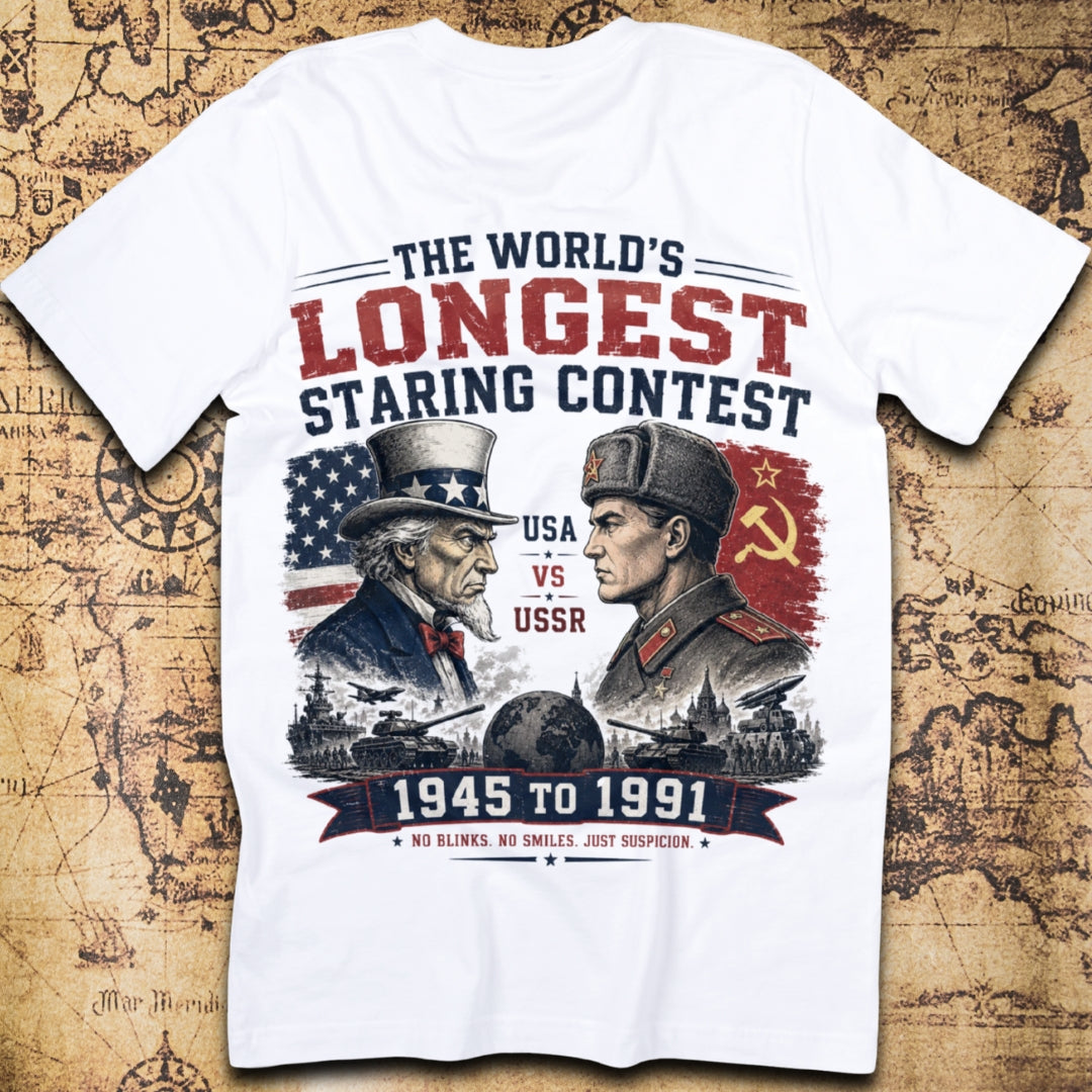 The World's Longest Staring Contest USA vs USSR Cold War T-Shirt