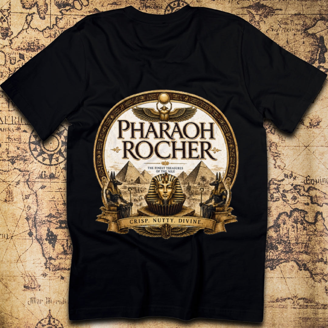 Pharaoh Rocher Ancient Egypt Funny Chocolate Parody T-Shirt