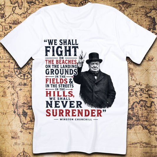 We Shall Fight on the Beaches, Churchill Speech T-Shirt