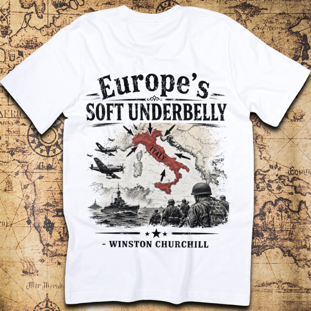 Europe's Soft Underbelly Winston Churchill Italy WWII T-Shirt
