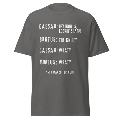 Hey Brutus, Lookin’ Sharp! – Caesar Stabbing History Meme T-Shirt